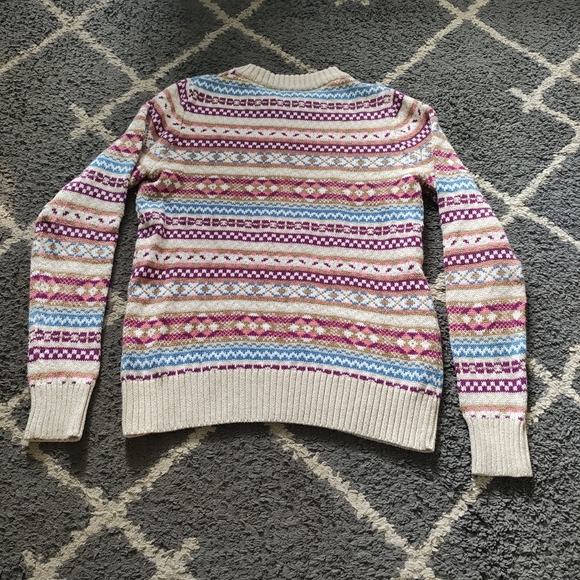 J. CREW ALLOVER FAIR ISLE COTTON PULLOVER SWEATER Crewneck xs - Picture 4 of 7